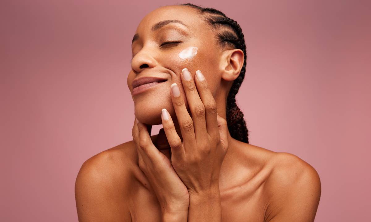 Woman having a good skin care routine to fight aging